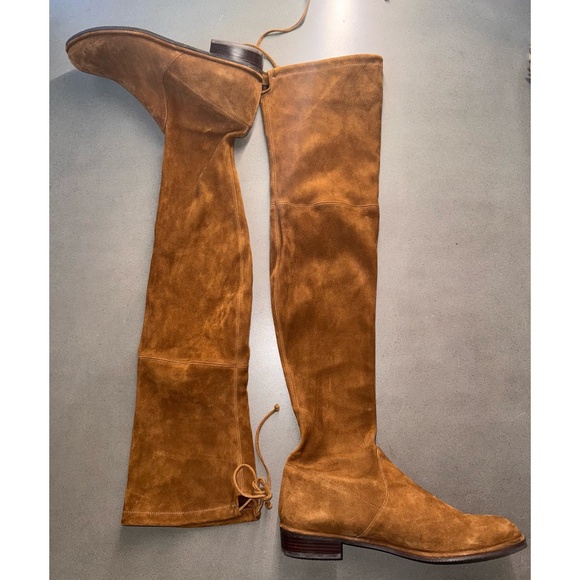 Stuart Weitzman Lowland Over-The-Knee (Thigh-High) brown Suede Boots size 9.5 - Picture 2 of 6